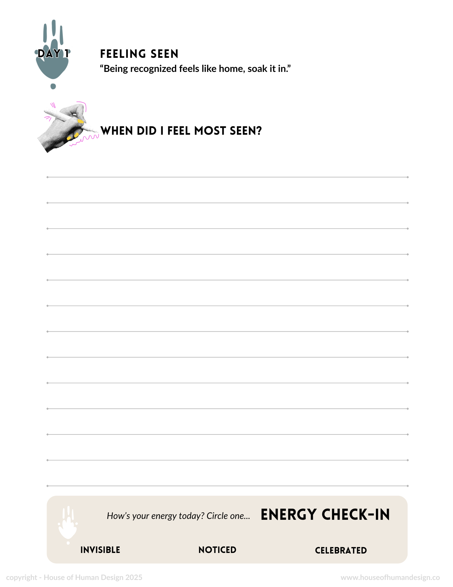 Human Design Projector workbook (digital product)