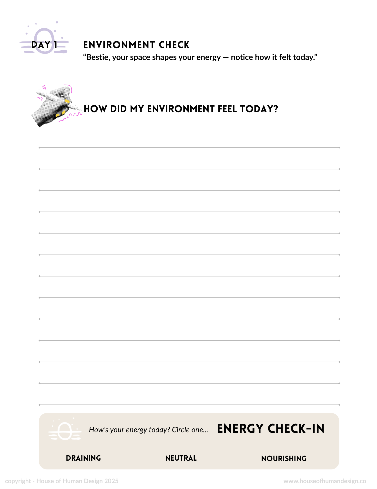 Human Design Reflector workbook (digital product)