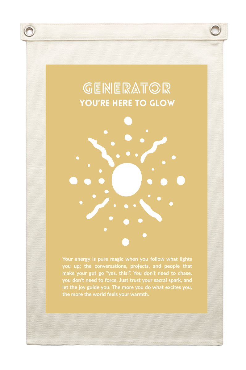 Human Design Type Manifesto - canvas flag