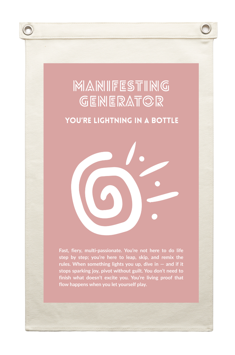 Human Design Type Manifesto - canvas flag