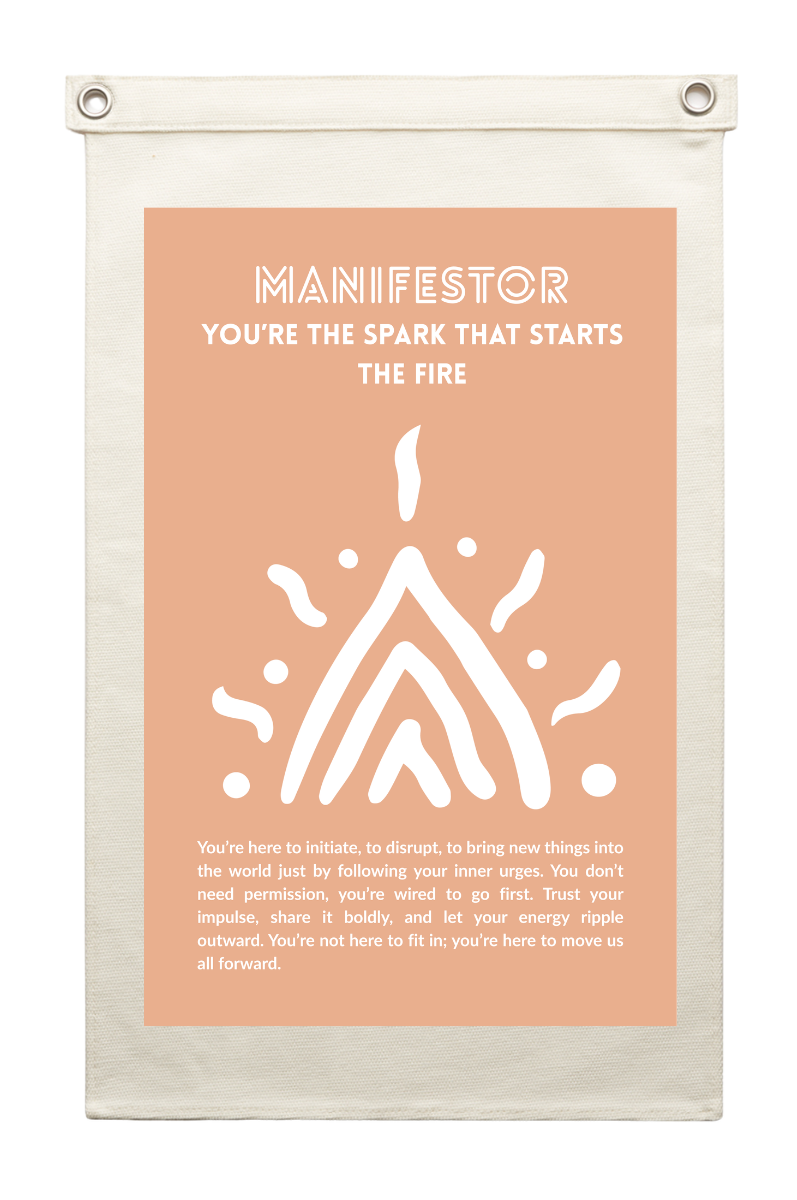 Human Design Type Manifesto - canvas flag