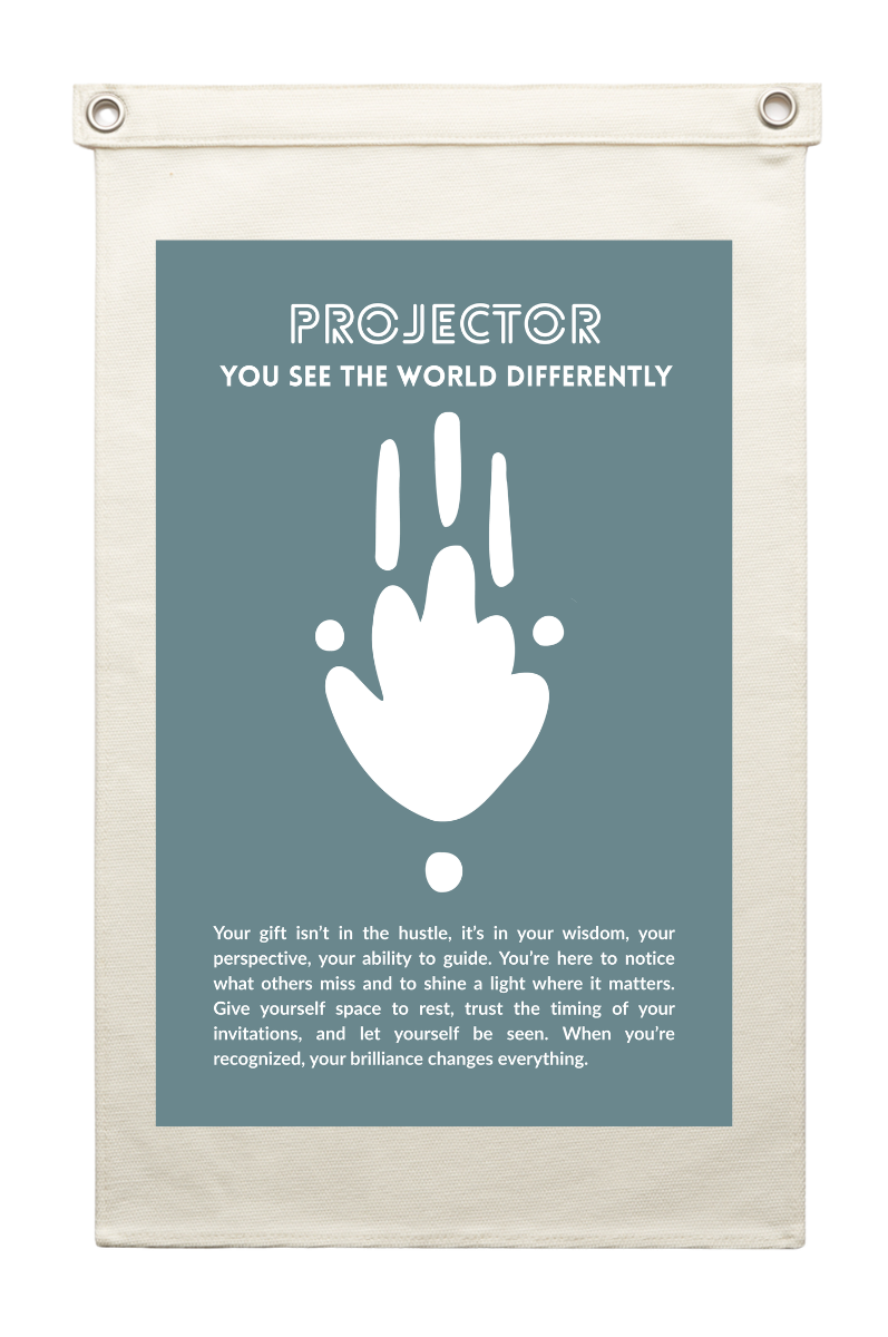 Human Design Type Manifesto - canvas flag